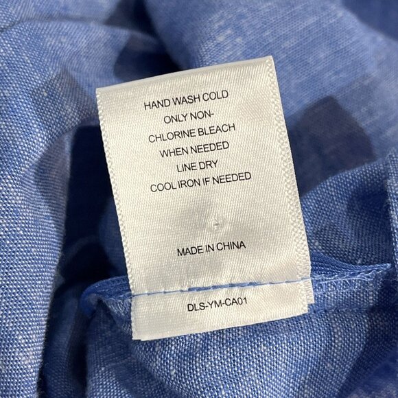 A Loves A Top Womens L Blue Linen Blend Embroidered Tunic Boho Festival‎ Western - Picture 8 of 9